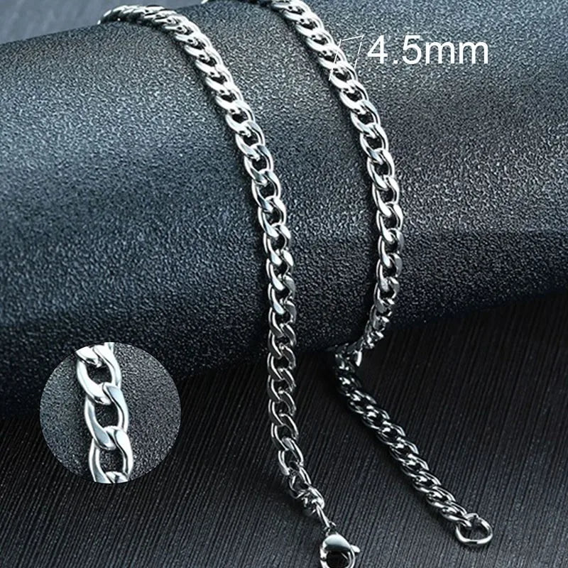 Collier de chaîne à maillons cubains pour hommes en acier inoxydable Couleur or noir Collier ras du cou Bijoux Cadeaux pour lui