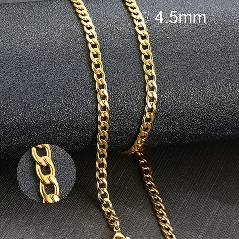 Collier de chaîne à maillons cubains pour hommes en acier inoxydable Couleur or noir Collier ras du cou Bijoux Cadeaux pour lui