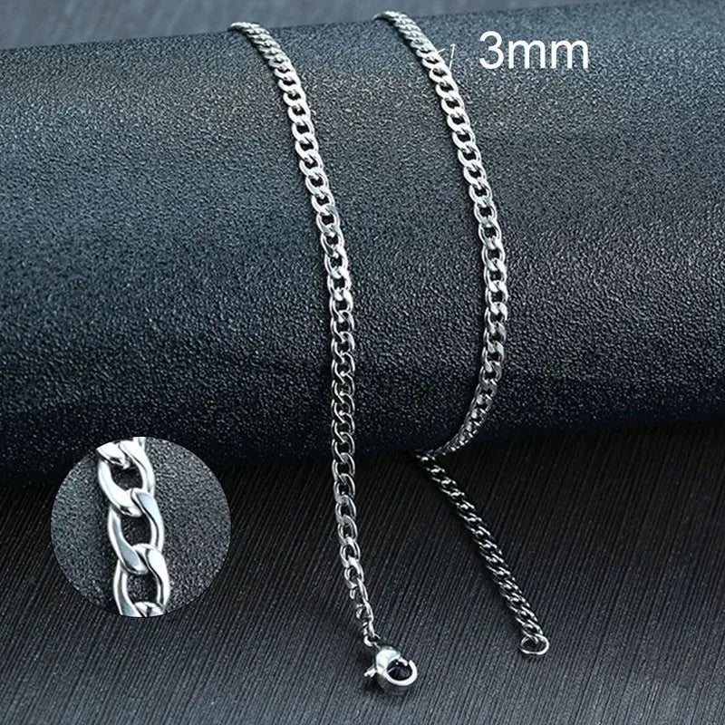 Collier de chaîne à maillons cubains pour hommes en acier inoxydable Couleur or noir Collier ras du cou Bijoux Cadeaux pour lui