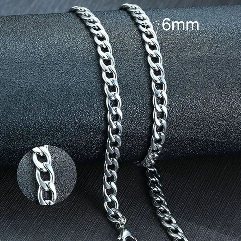 Collier de chaîne à maillons cubains pour hommes en acier inoxydable Couleur or noir Collier ras du cou Bijoux Cadeaux pour lui