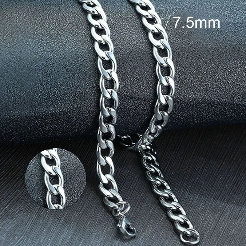 Collier de chaîne à maillons cubains pour hommes en acier inoxydable Couleur or noir Collier ras du cou Bijoux Cadeaux pour lui