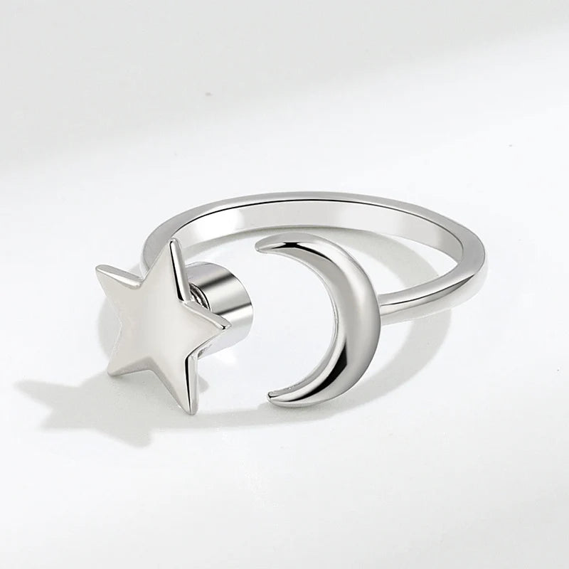 Anneaux anti-stress, anxiété, fidget pour femmes, en acier sans satin, Spinner, tournesol, étoile de soleil, bijoux à la mode,