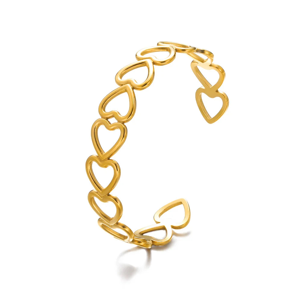 Bracelet manchette fleur Bracelet pour femmes Couleur or Flora Bracelets en acier inoxydable Casting Esthétique Couple Bracelet Bijoux pulseras