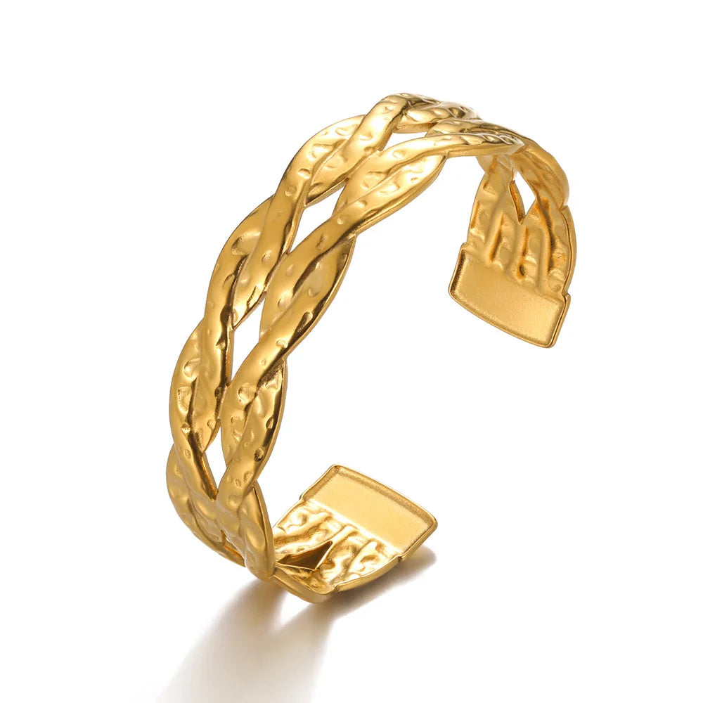 Bracelet manchette fleur Bracelet pour femmes Couleur or Flora Bracelets en acier inoxydable Casting Esthétique Couple Bracelet Bijoux pulseras