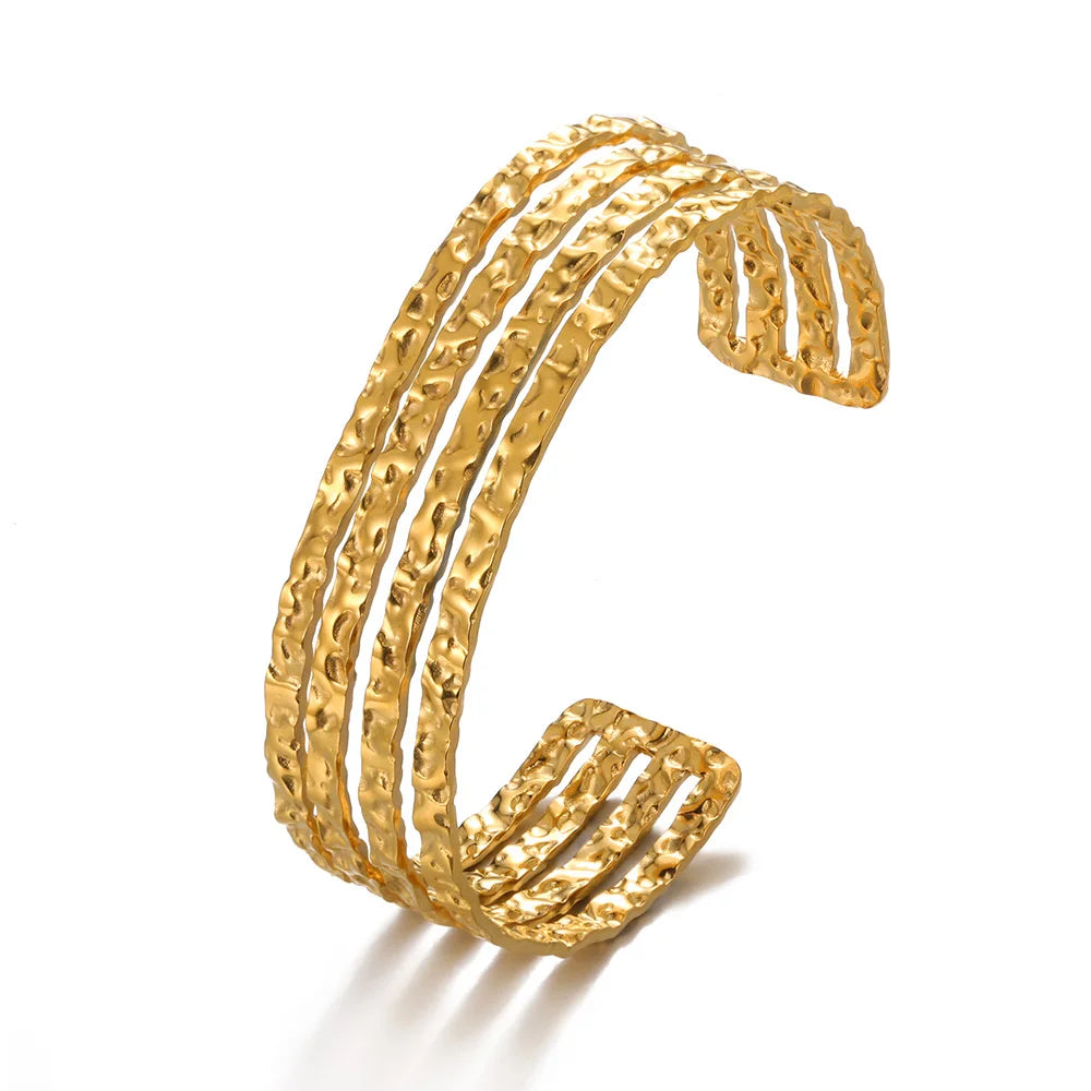 Bracelet manchette fleur Bracelet pour femmes Couleur or Flora Bracelets en acier inoxydable Casting Esthétique Couple Bracelet Bijoux pulseras