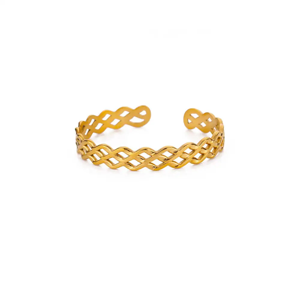 Bracelet manchette fleur Bracelet pour femmes Couleur or Flora Bracelets en acier inoxydable Casting Esthétique Couple Bracelet Bijoux pulseras