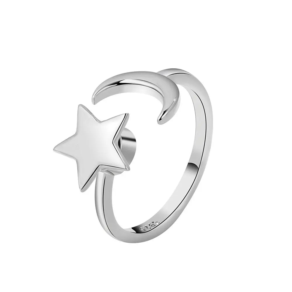 Anneaux anti-stress, anxiété, fidget pour femmes, en acier sans satin, Spinner, tournesol, étoile de soleil, bijoux à la mode,