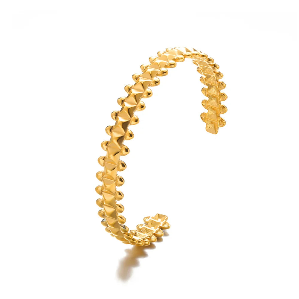 Bracelet manchette fleur Bracelet pour femmes Couleur or Flora Bracelets en acier inoxydable Casting Esthétique Couple Bracelet Bijoux pulseras