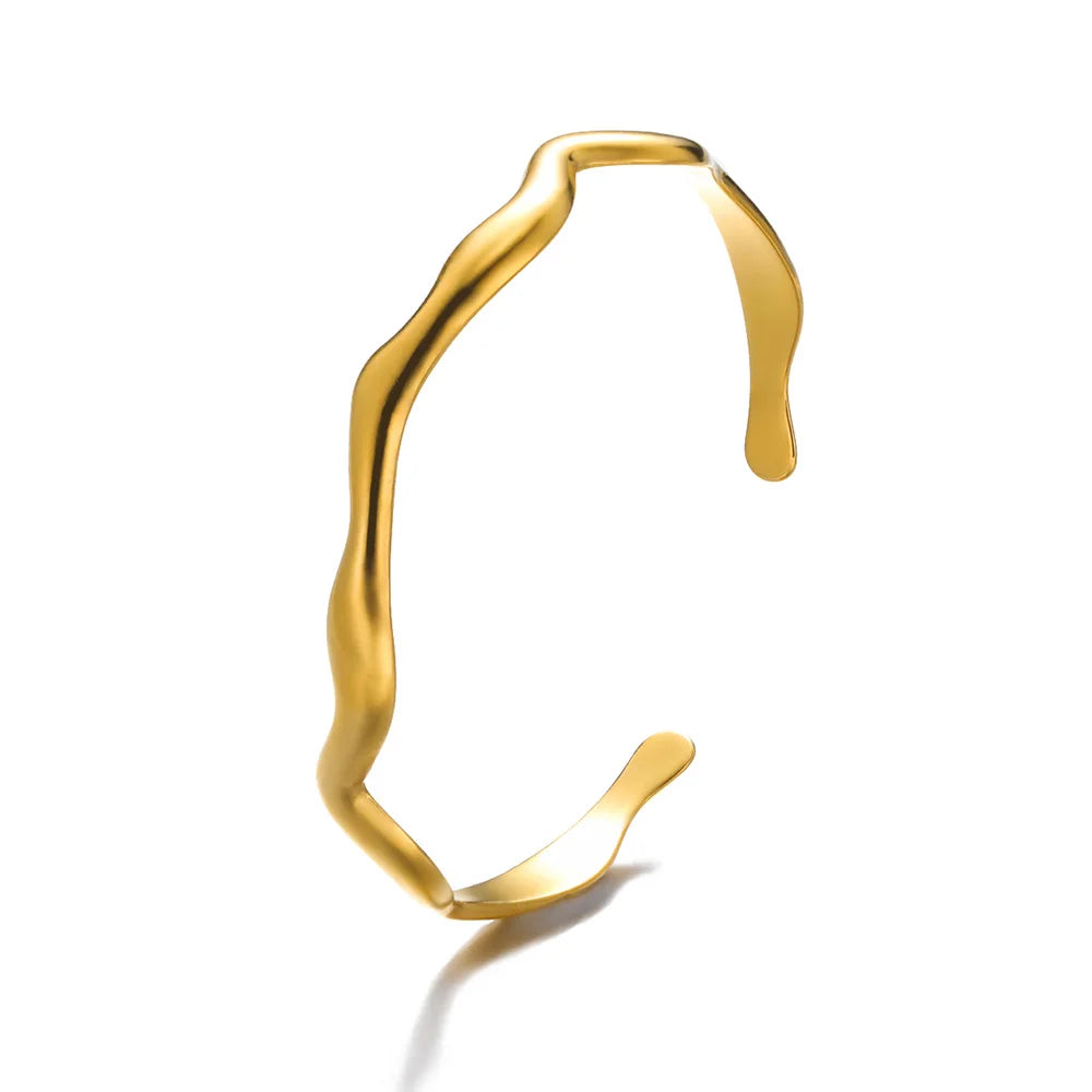 Bracelet manchette fleur Bracelet pour femmes Couleur or Flora Bracelets en acier inoxydable Casting Esthétique Couple Bracelet Bijoux pulseras